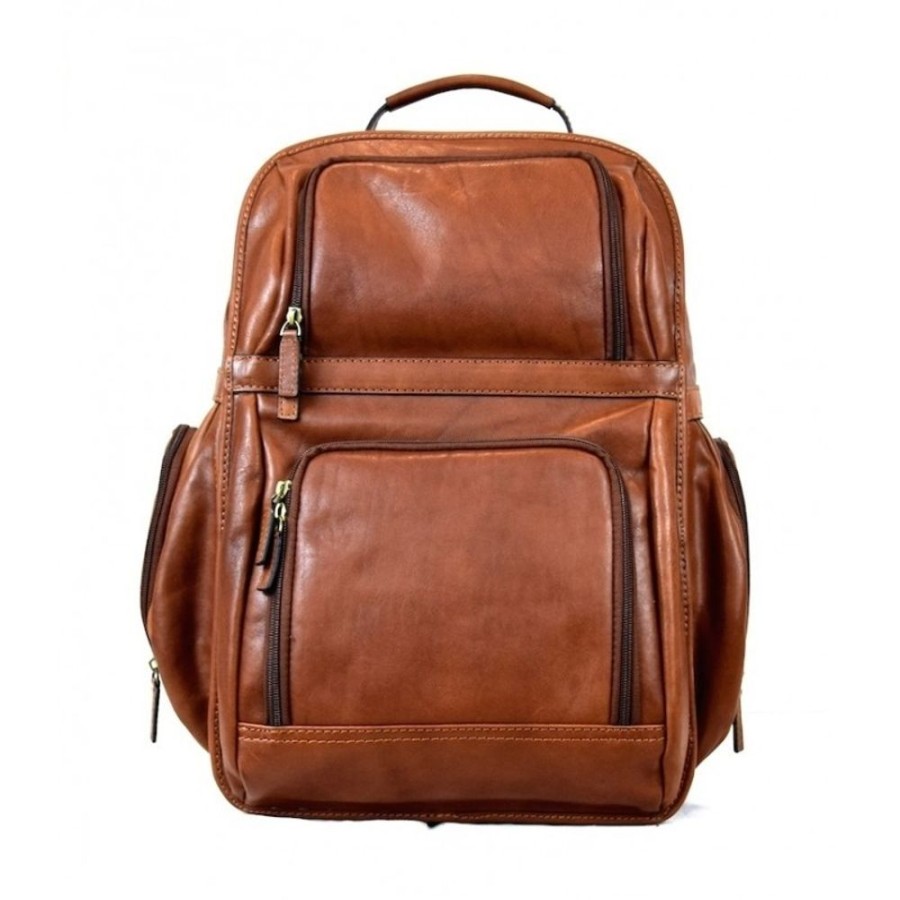 Travels Officina 66 | A Very Large And Well Equipped Travel Leather Backpack "Santacroce"