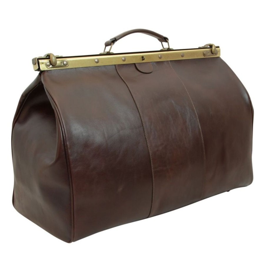 Travels Officina 66 | Travel Bag In Full Grain Leather "Torun" Bc Dark Brown