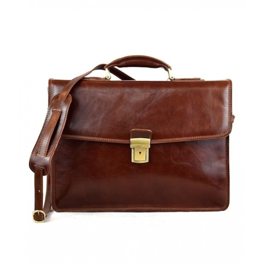 Business Officina 66 | Leather Briefcase Woman Cupi Brown