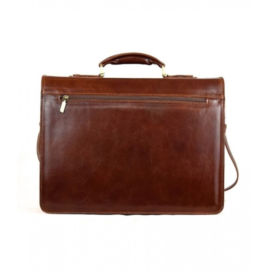 Business Officina 66 | Leather Briefcase Woman Cupi Brown