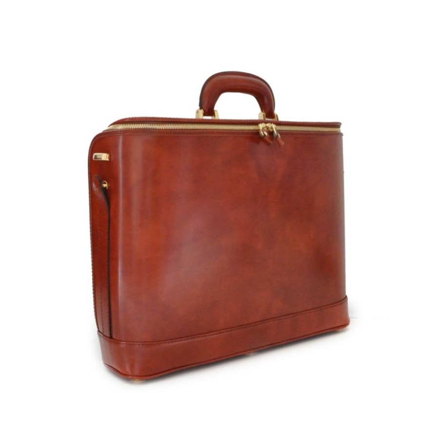 Business Pratesi | Elegant Leather Laptop Briefcase. "Raffaello" B116-15 Black