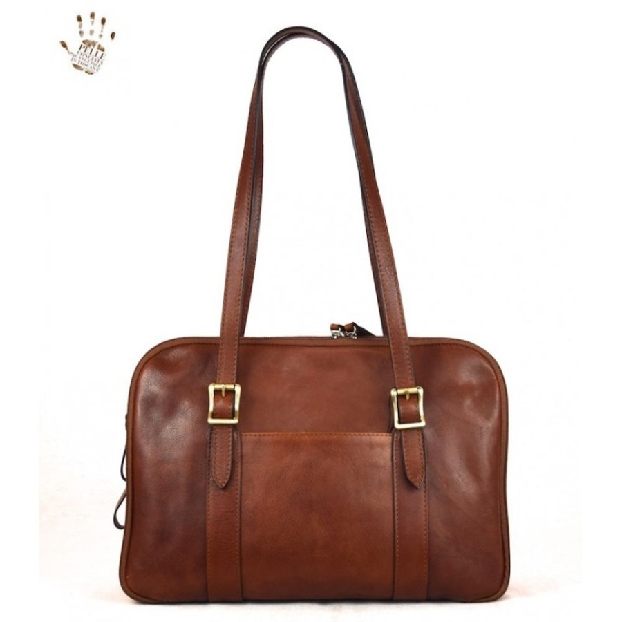 Business Officina 66 Leather Women'S Briefcase | Leather Lady Bag "Fiora"