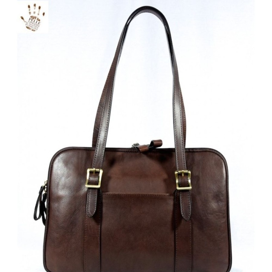 Business Officina 66 Leather Women'S Briefcase | Leather Lady Bag "Fiora"