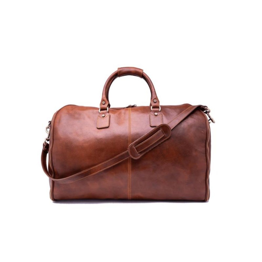 Travels Officina 66 | Garment Bag In Genuine Italian Leather Brown