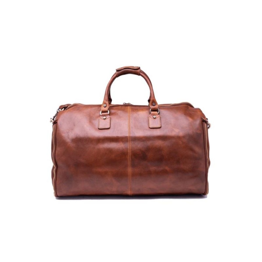 Travels Officina 66 | Garment Bag In Genuine Italian Leather Brown