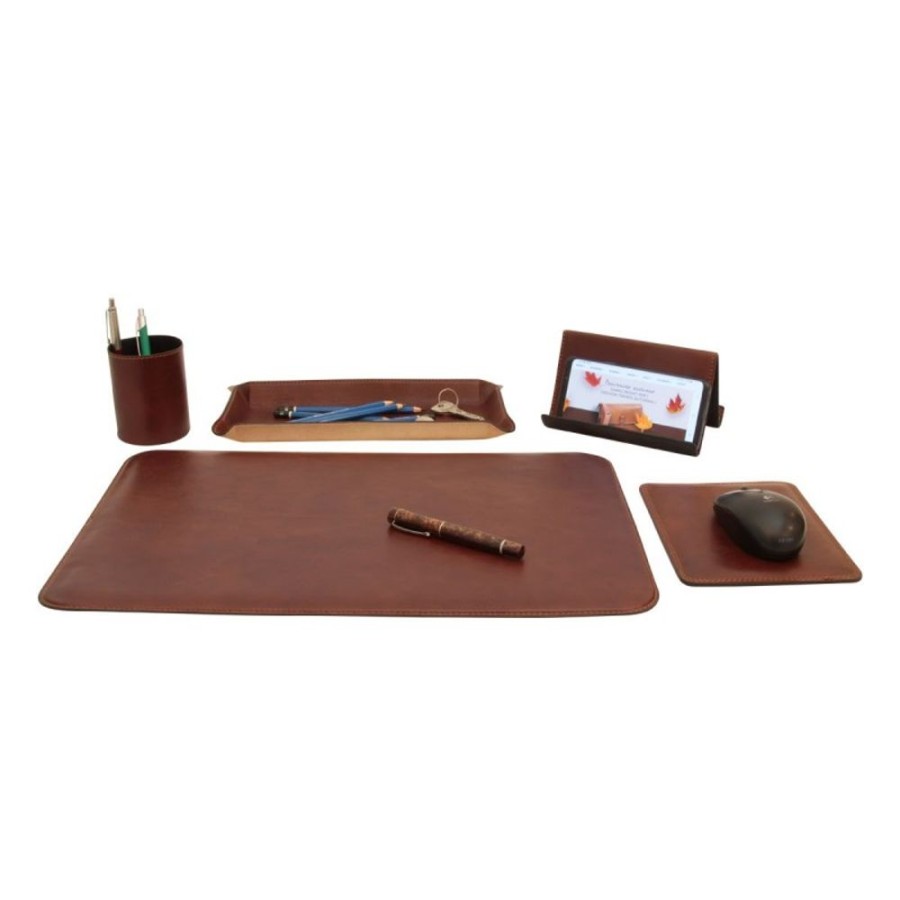 Business Officina 66 | Leather Desk Kit "Warszawa" Ma Brown