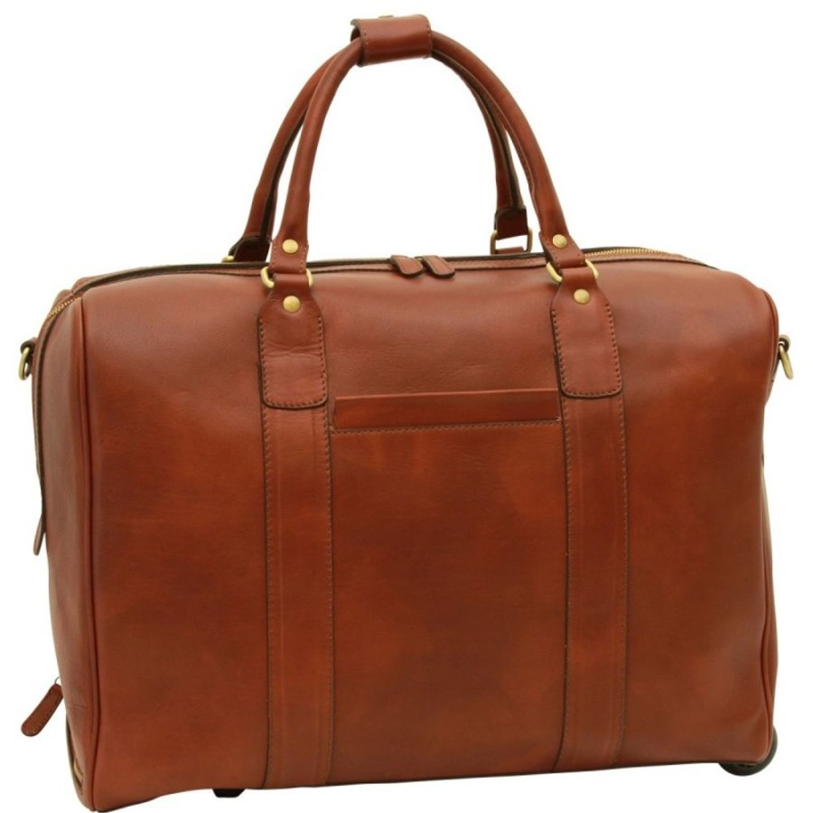 Travels Officina 66 | Soft Calfskin Leather Duffel Bag "Kalisz" B Brown