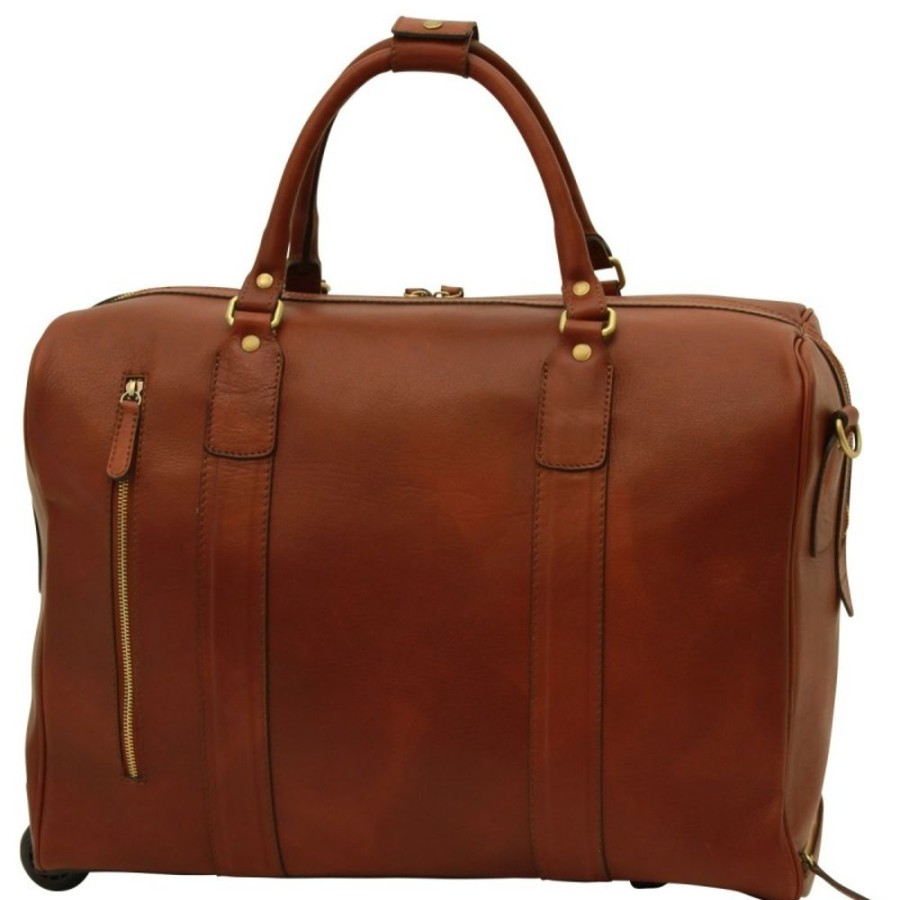 Travels Officina 66 | Soft Calfskin Leather Duffel Bag "Kalisz" B Brown