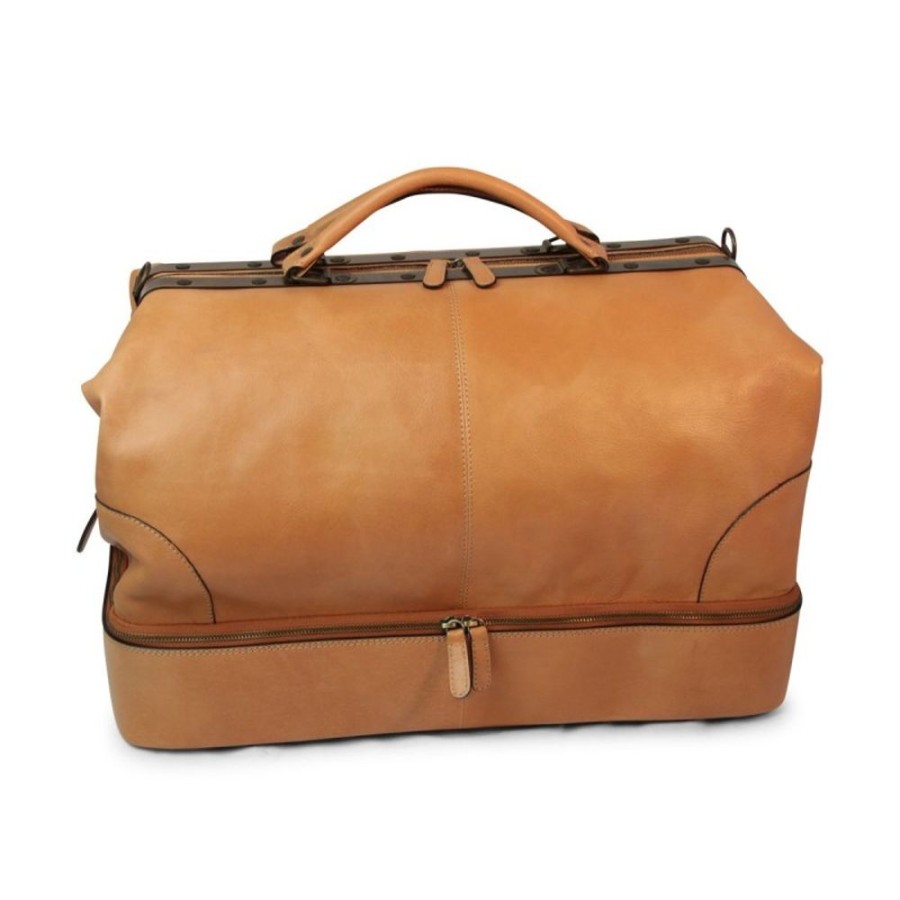 Travels Officina 66 | Travel Bag In Full Grain Leather "Torun" Ko Cognac