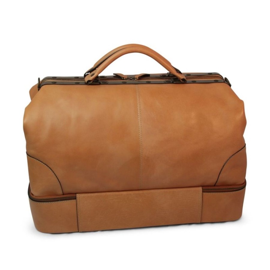 Travels Officina 66 | Travel Bag In Full Grain Leather "Torun" Ko Cognac