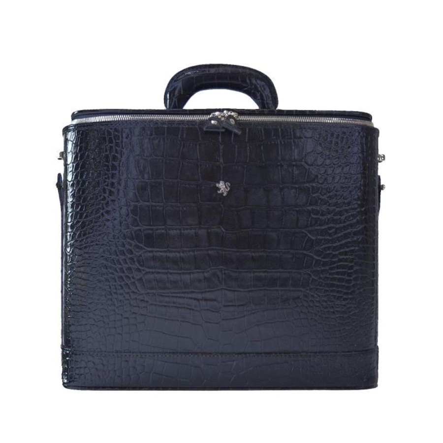 Business Pratesi | Exclusive Leather Laptop Briefcase. "Raffaello" K116-15 Black