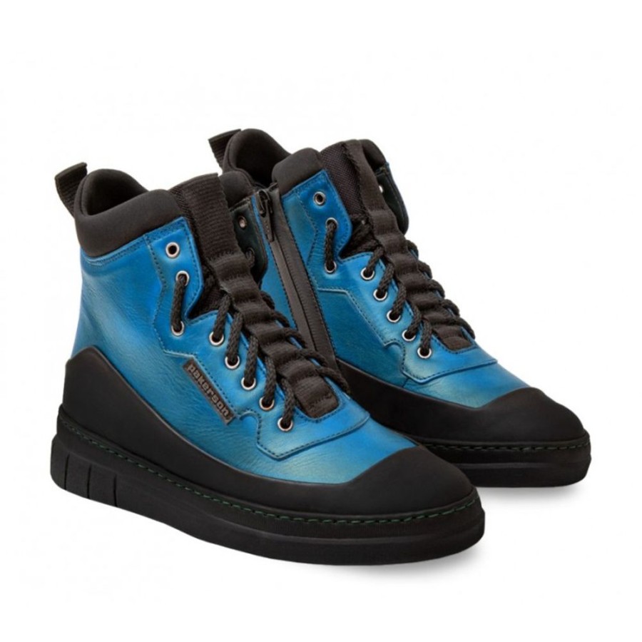 Woman Officina 66 Learher Women'S Shoes Officina 66 Size From Number 33 To 45 | Women'S Casual Ankle Boot, Made Of Calfskin. "Monica" Light Blue