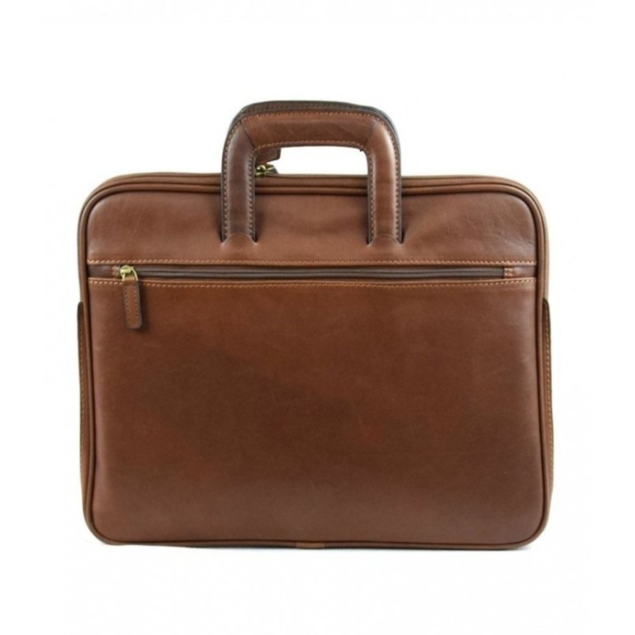 Business Officina 66 | Leather Briefcase Woman "Cacciagrande Ii" Brown