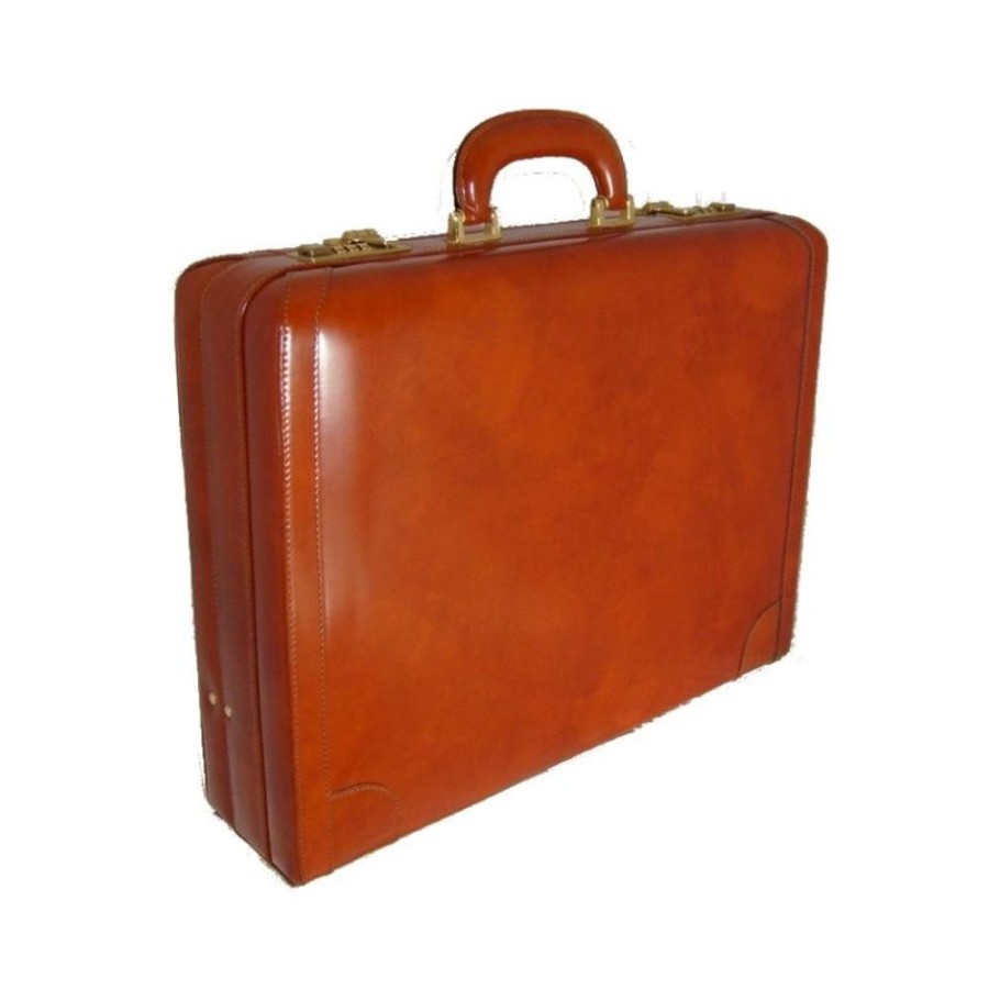 Business Pratesi | Leather Briefcase 24 H "Tiziano" R499 Brown