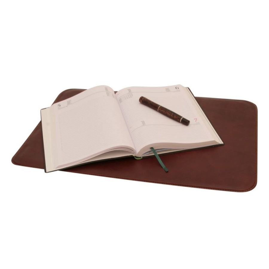 Business Officina 66 | Leather Desk Pad "Warszawa" Ma Brown