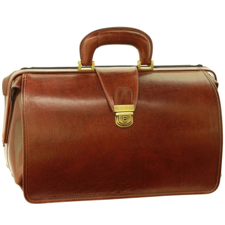 Business Officina 66 | Leather Doctor Briefcase "Bytom" Brown