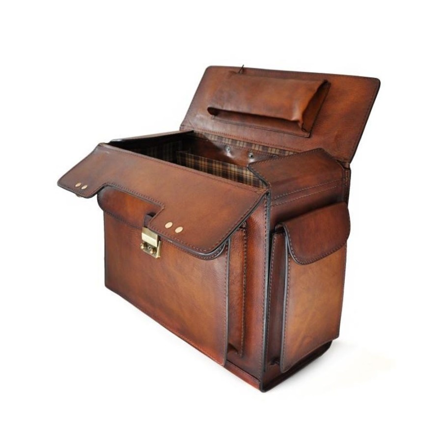 Travels Pratesi | Leather Pilot Case "Arnolfo Di Cambio" B408 Brown