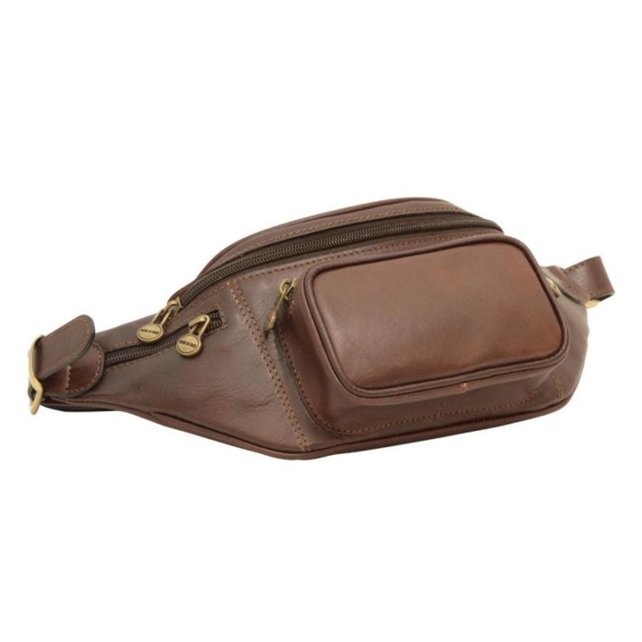 Man Officina 66 | Leather Fanny Pack "Goluchow" Bc Dark Brown