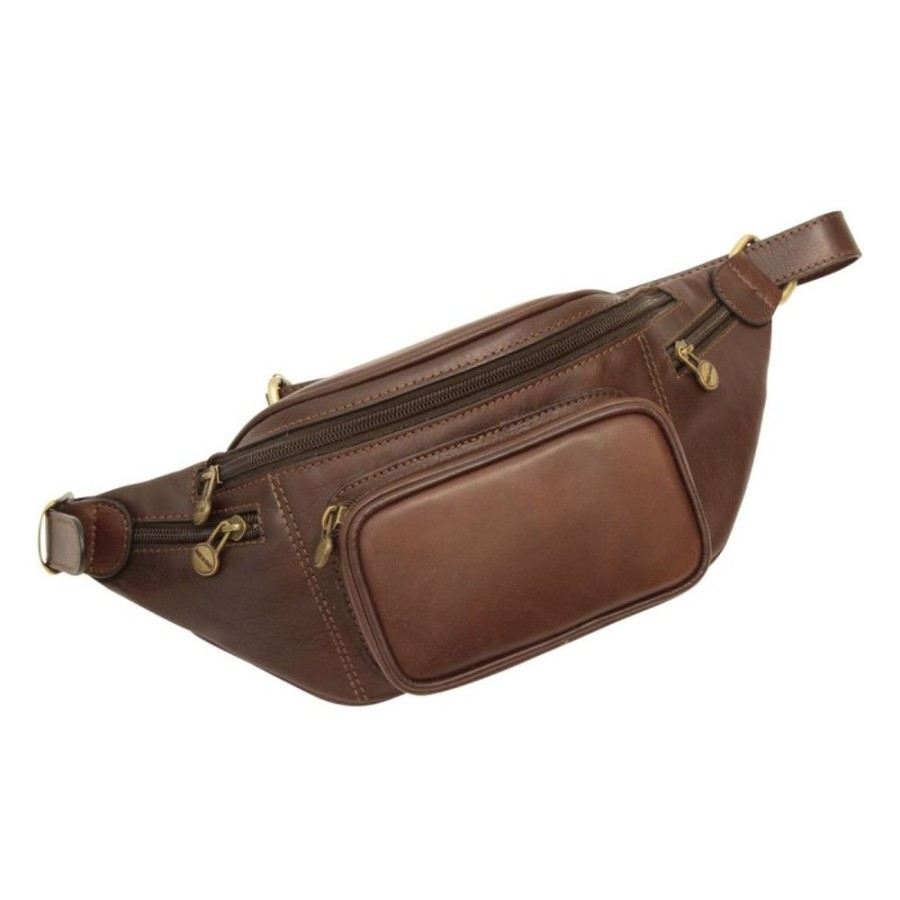 Man Officina 66 | Leather Fanny Pack "Goluchow" Bc Dark Brown