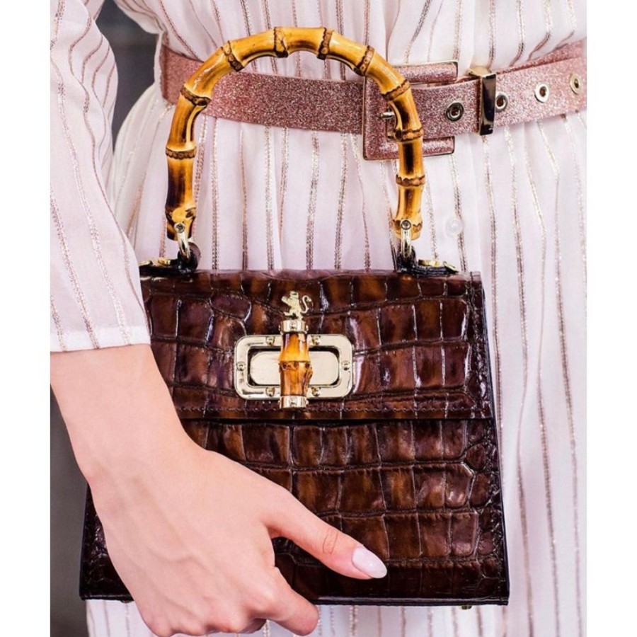 Woman Pratesi | Small Leather Bag For Women With Crocodile Print "Castalia" K298/26