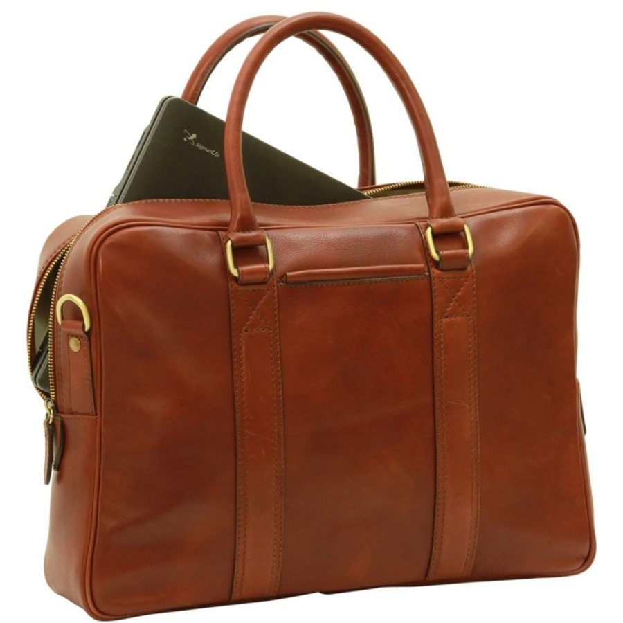 Business Officina 66 | Leather Woman Briefcase "Opole" Brown