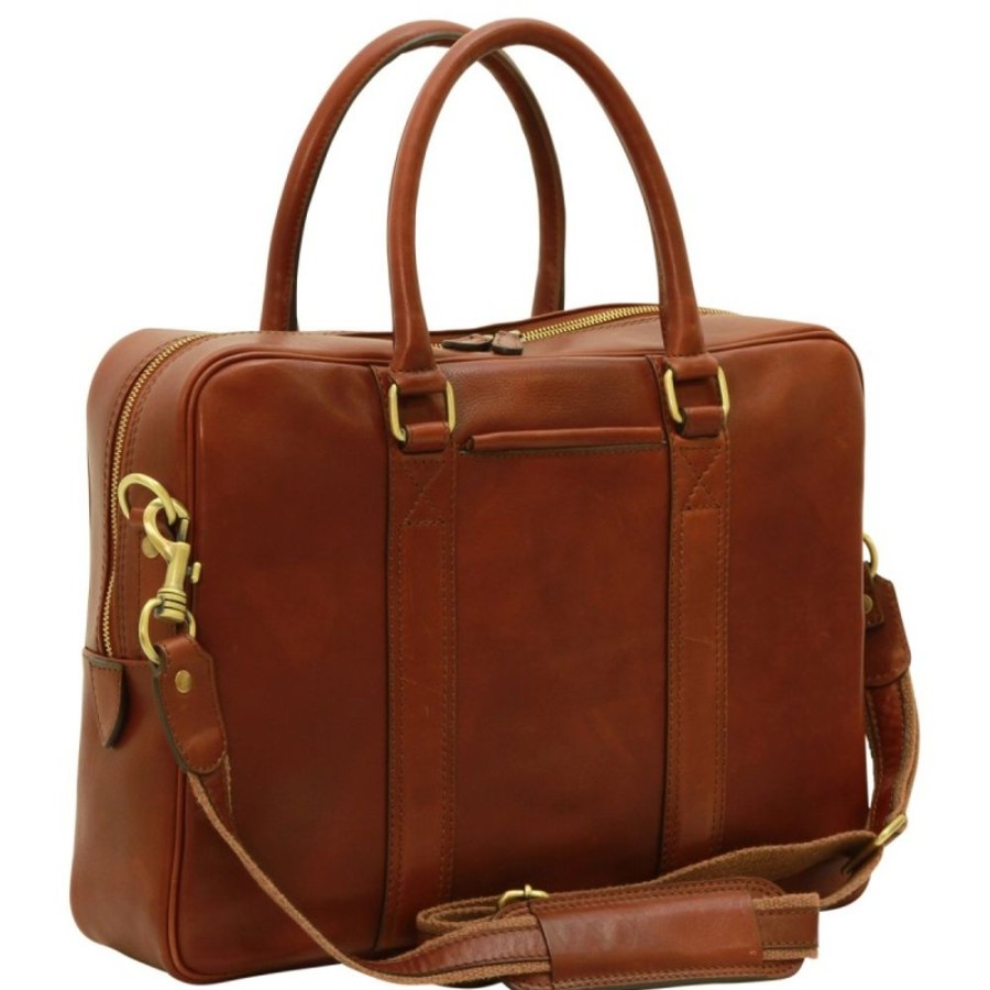 Business Officina 66 | Leather Woman Briefcase "Opole" Brown