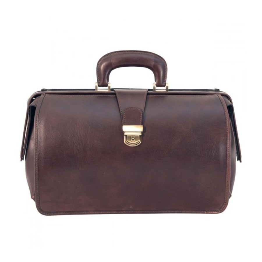 Business Officina 66 | Leather Doctor Briefcase "Bytom" Dark Brown