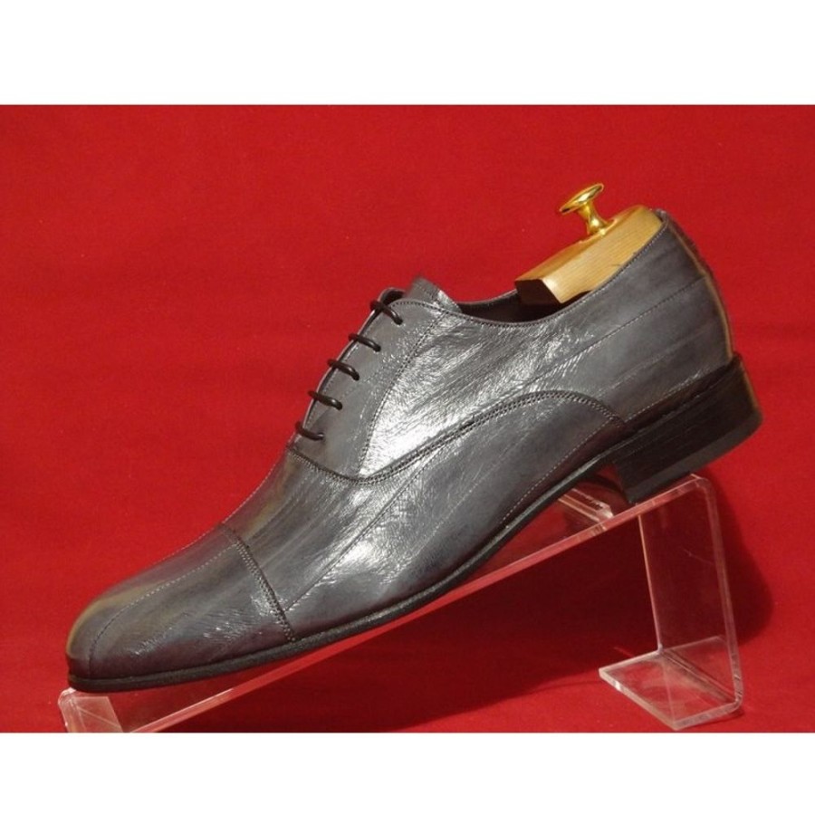 Man Maledetti Toscani Leather Men'S Lace-Up Shoes | Leather Men Shoes Eel "Agrippa" Grey