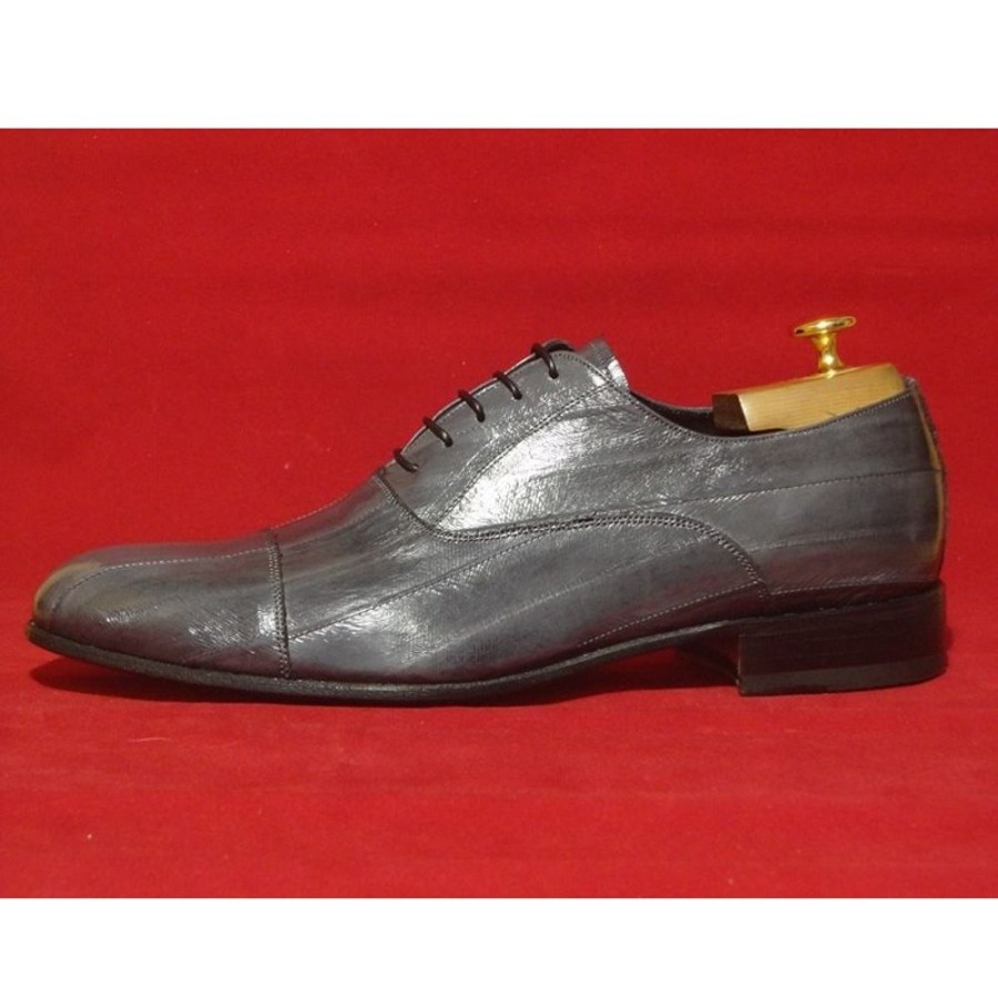 Man Maledetti Toscani Leather Men'S Lace-Up Shoes | Leather Men Shoes Eel "Agrippa" Grey