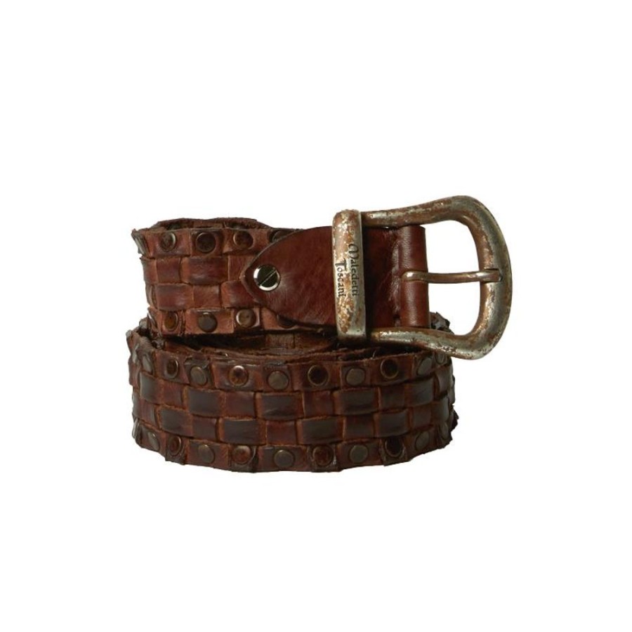 Man Maledetti Toscani | Leather Belts "Four Roses" B Brown