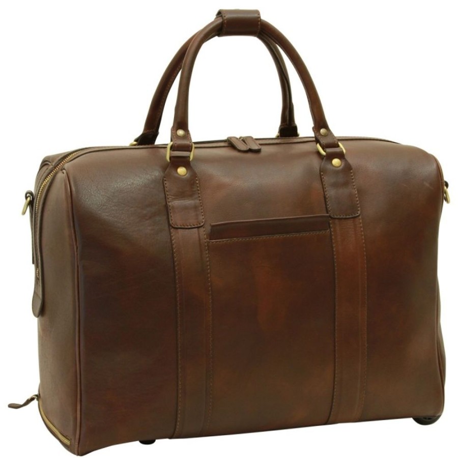 Travels Officina 66 | Soft Calfskin Leather Duffel Bag "Kalisz" Db Dark Brown