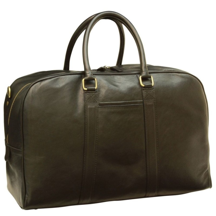 Travels Officina 66 | Big, Minimalist Travel Bag In Fine Calfskin "Grudziadz" Cz Black