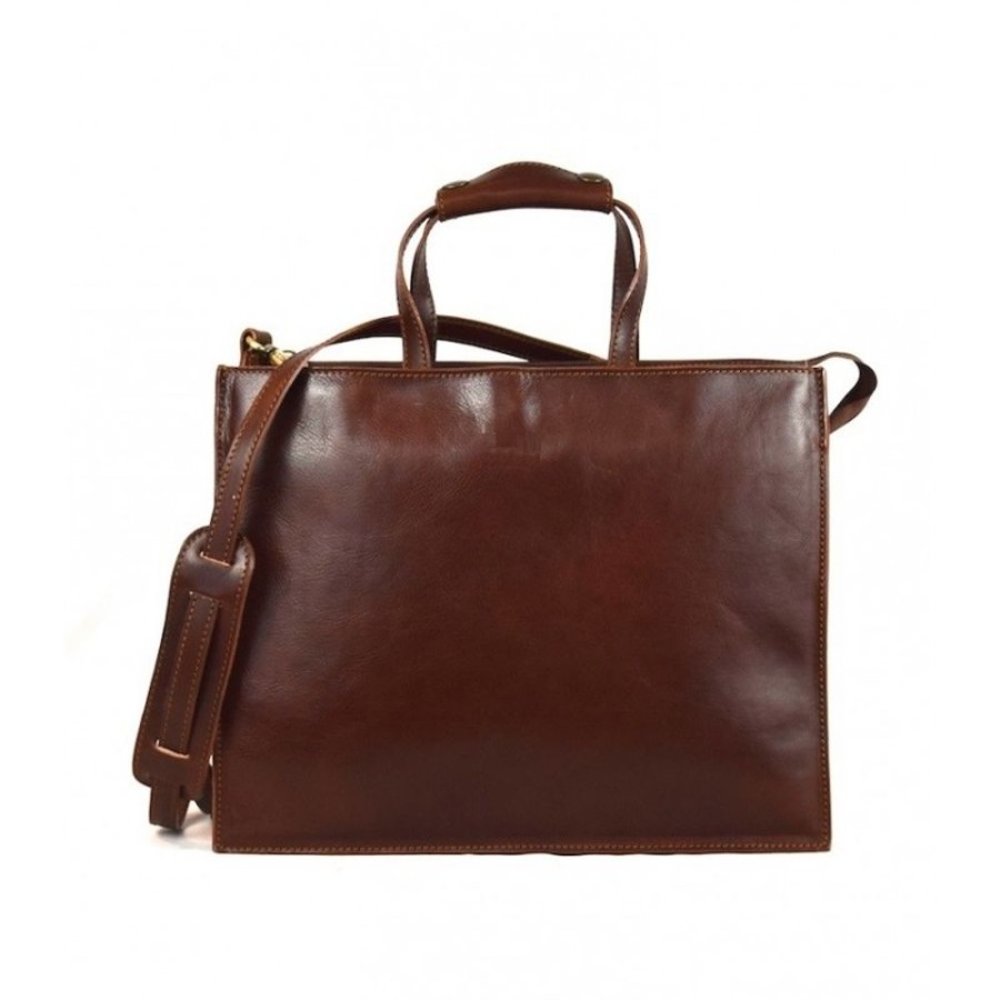 Business Officina 66 | Leather Briefcase Woman Aurelia Brown