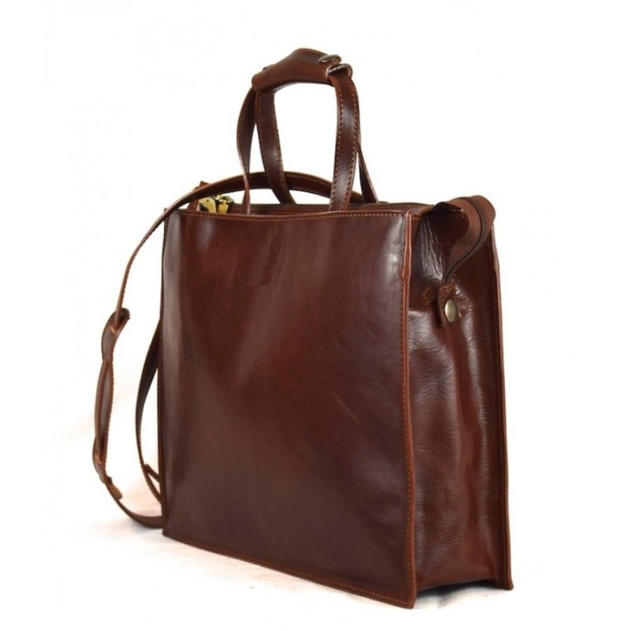 Business Officina 66 | Leather Briefcase Woman Aurelia Brown