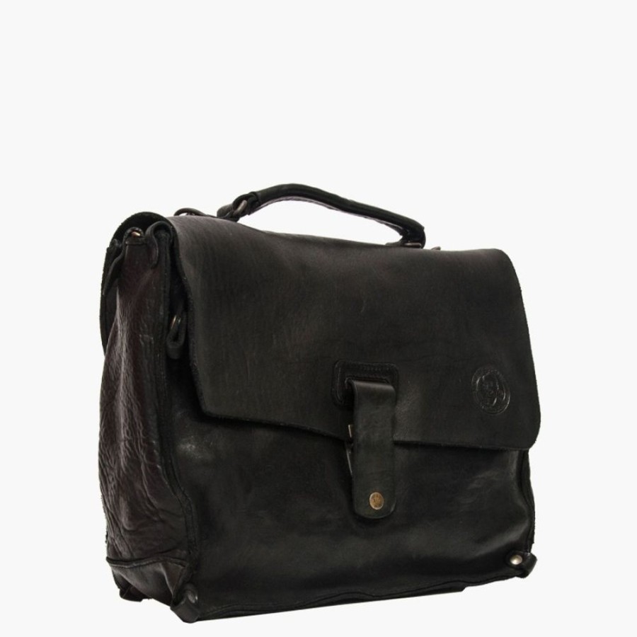 Business Maledetti Toscani Leather Men'S Briefcase | Leather Bag "Professionale" Black