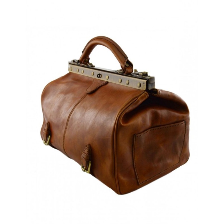 Business Officina 66 | Old America Style Leather Doctor Bag "Gizycko" Cognac