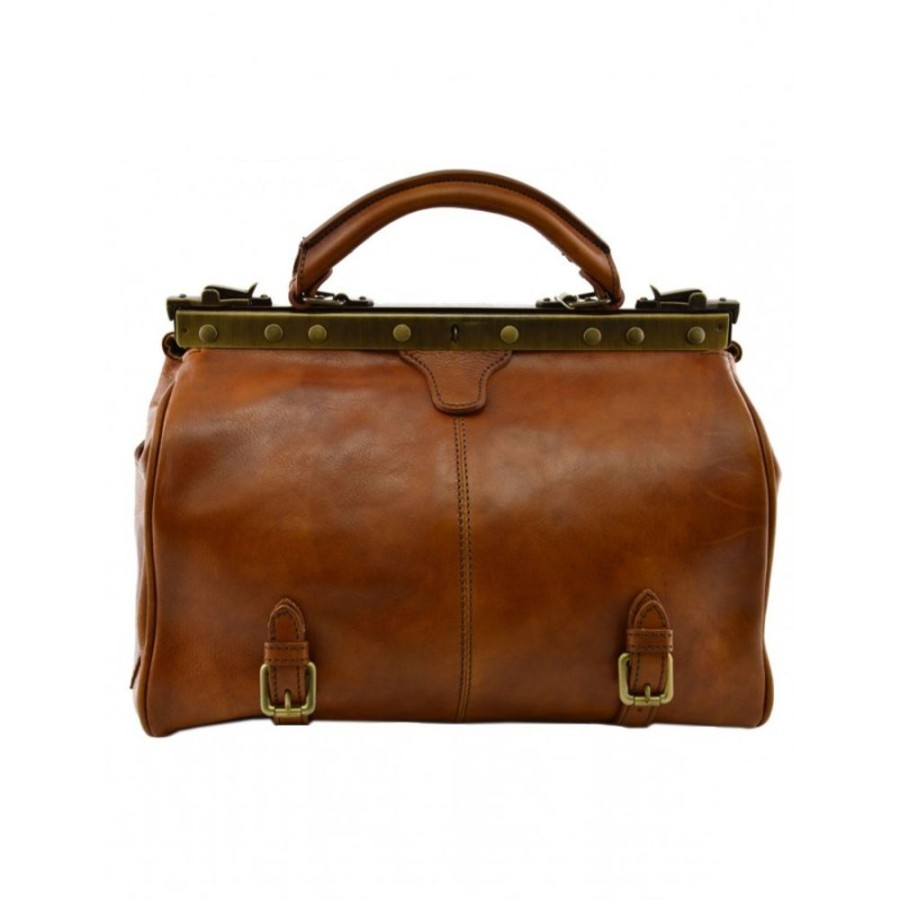 Business Officina 66 | Old America Style Leather Doctor Bag "Gizycko" Cognac