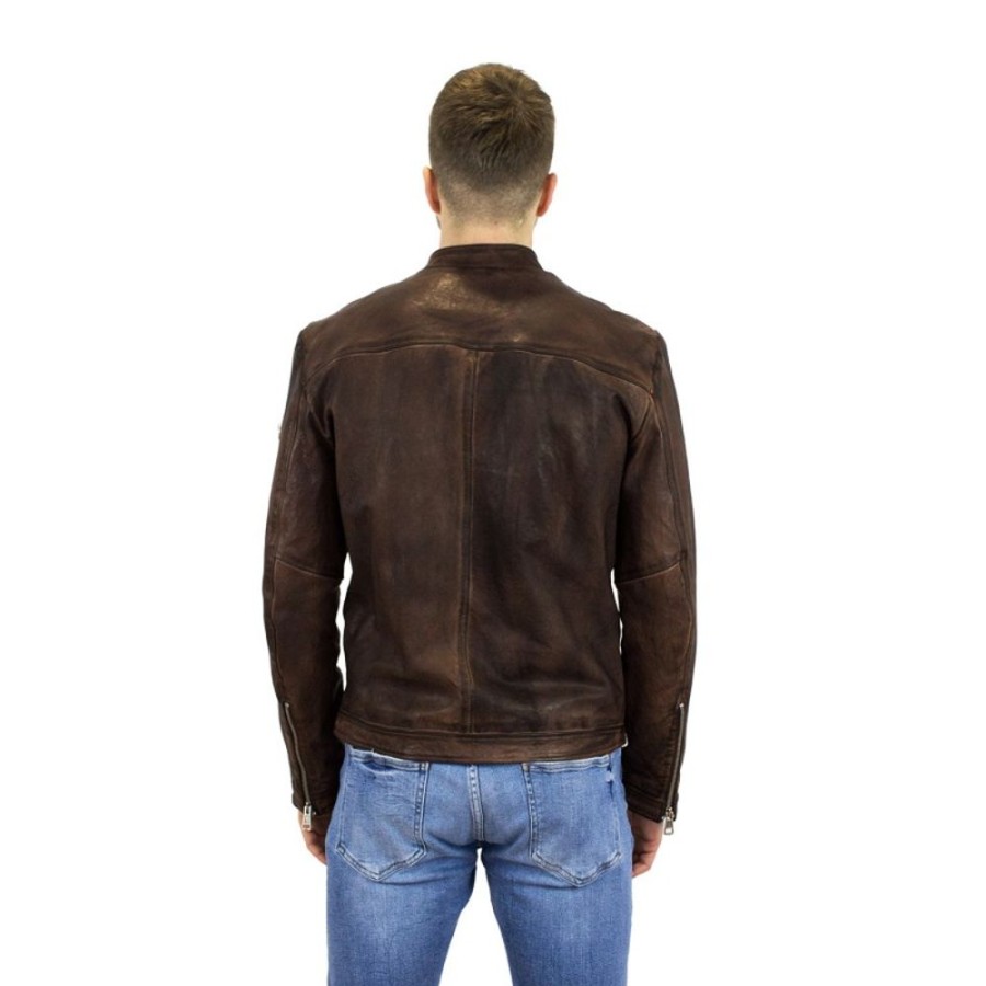 Man Maledetti Toscani Leather Men'S Jackets | Elegant Leather Man Jacket "Deep" Dark Brown