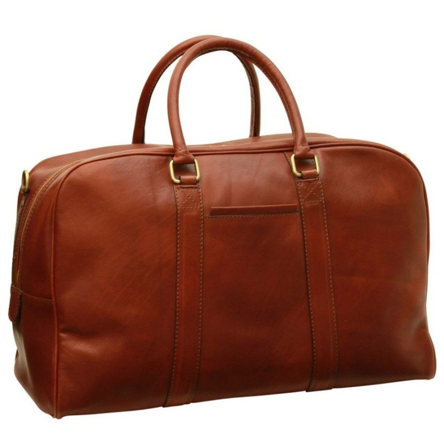 Travels Officina 66 | Big, Minimalist Travel Bag In Fine Calfskin "Grudziadz" B Brown