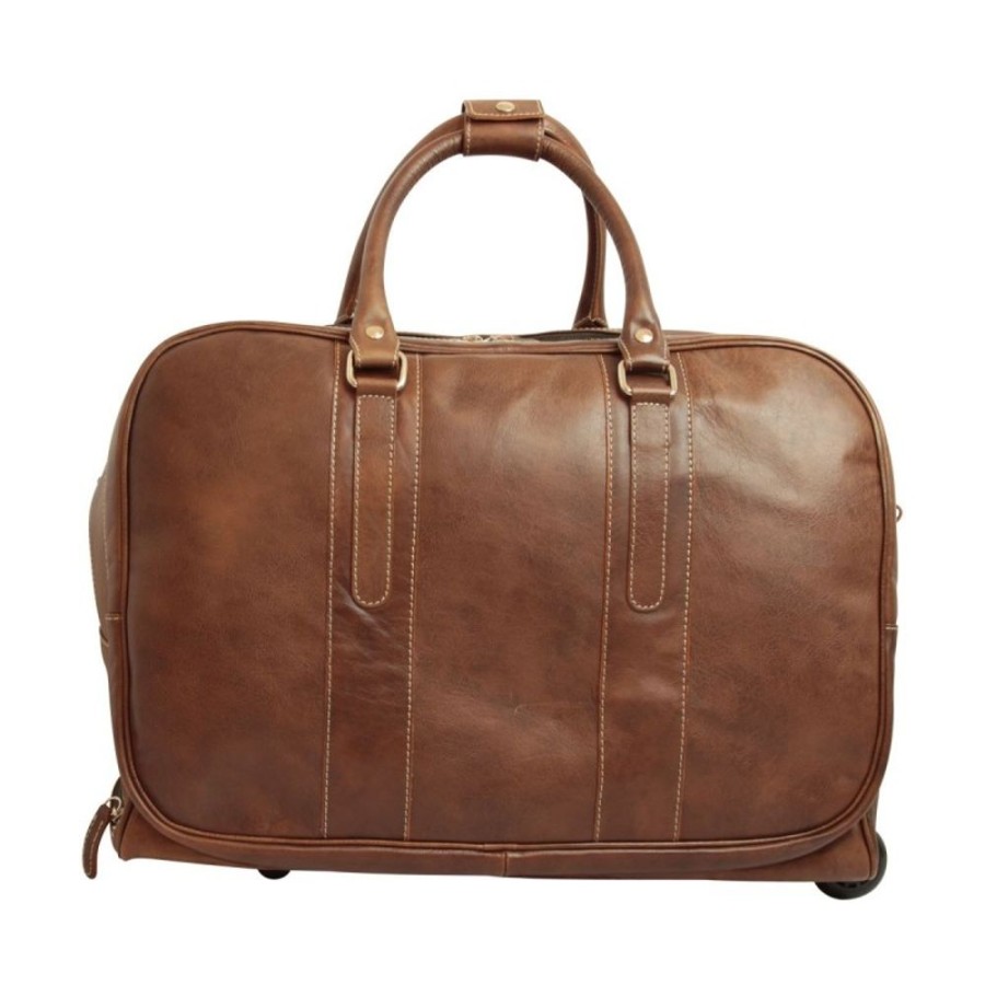 Travels Officina 66 | Soft Calfskin Leather Duffel Bag "Plock" Tm Dark Brown