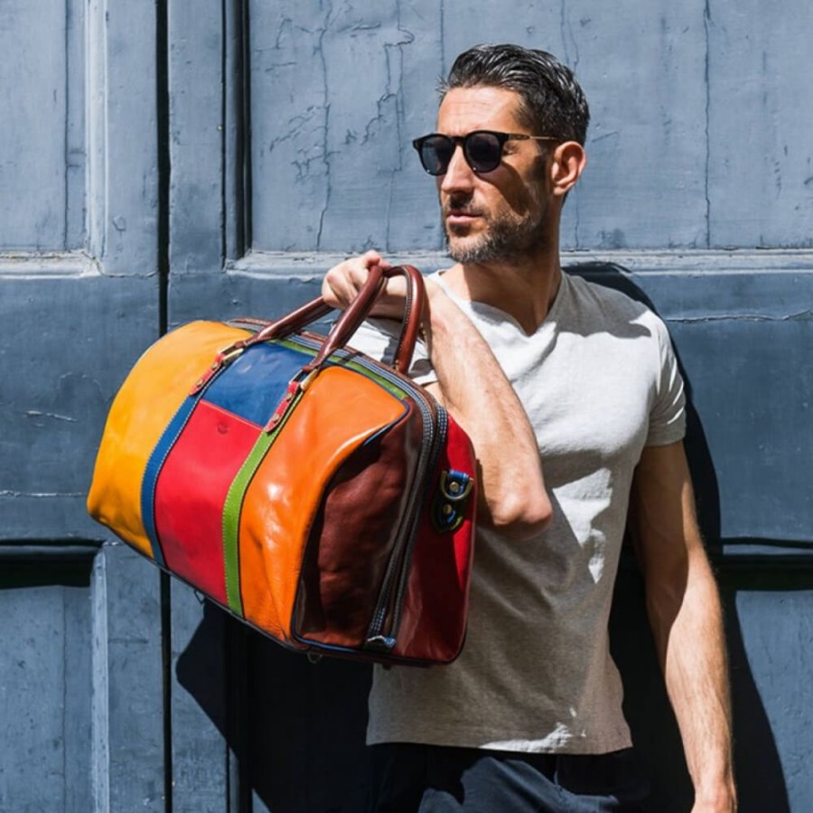 Travels Officina 66 | Leather Travel Bag "Viburno Mc" Multicolor