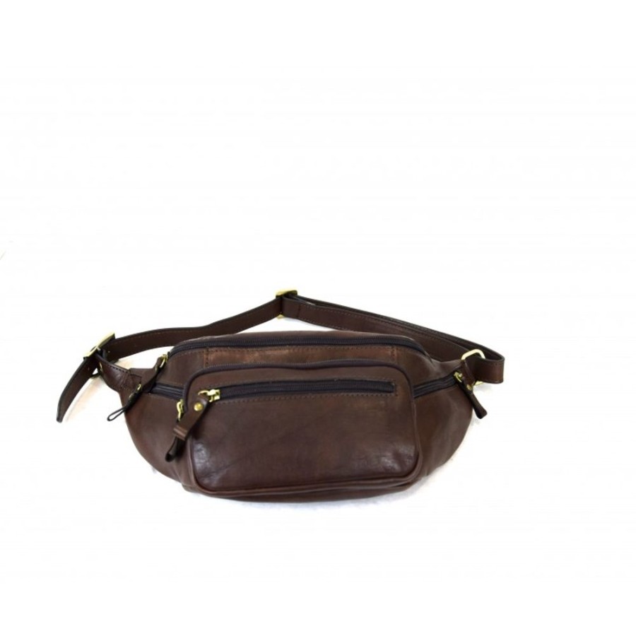 Man Officina 66 | Leather Man Pouch "Fontorio" Dark Brown