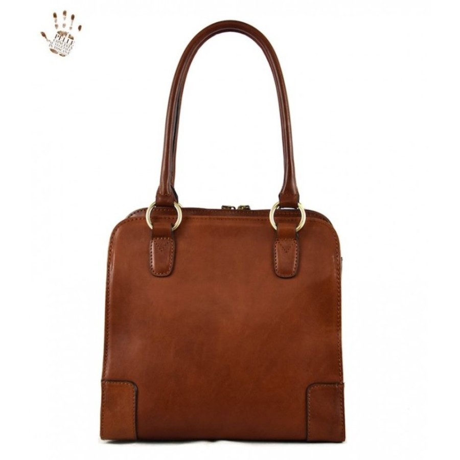 Woman Officina 66 | Leather Lady Bag "Giglio" Brown