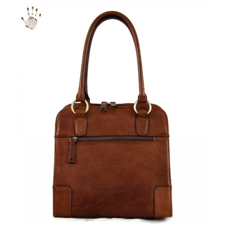 Woman Officina 66 | Leather Lady Bag "Giglio" Brown