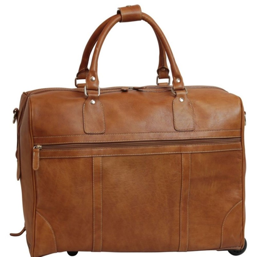 Travels Officina 66 | Soft Calfskin Leather Duffel Bag "Tarnow" Co Cognac