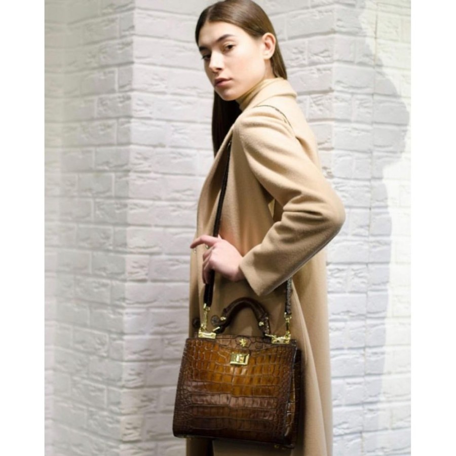 Woman Pratesi | Neat And Practical Leather Handbag "Anna Maria Luisa De' Medici"