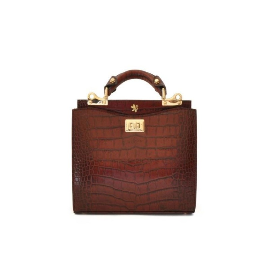 Woman Pratesi | Neat And Practical Leather Handbag "Anna Maria Luisa De' Medici"