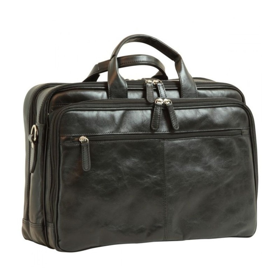 Business Officina 66 | Leather Man Briefcase "Legnica" N Black