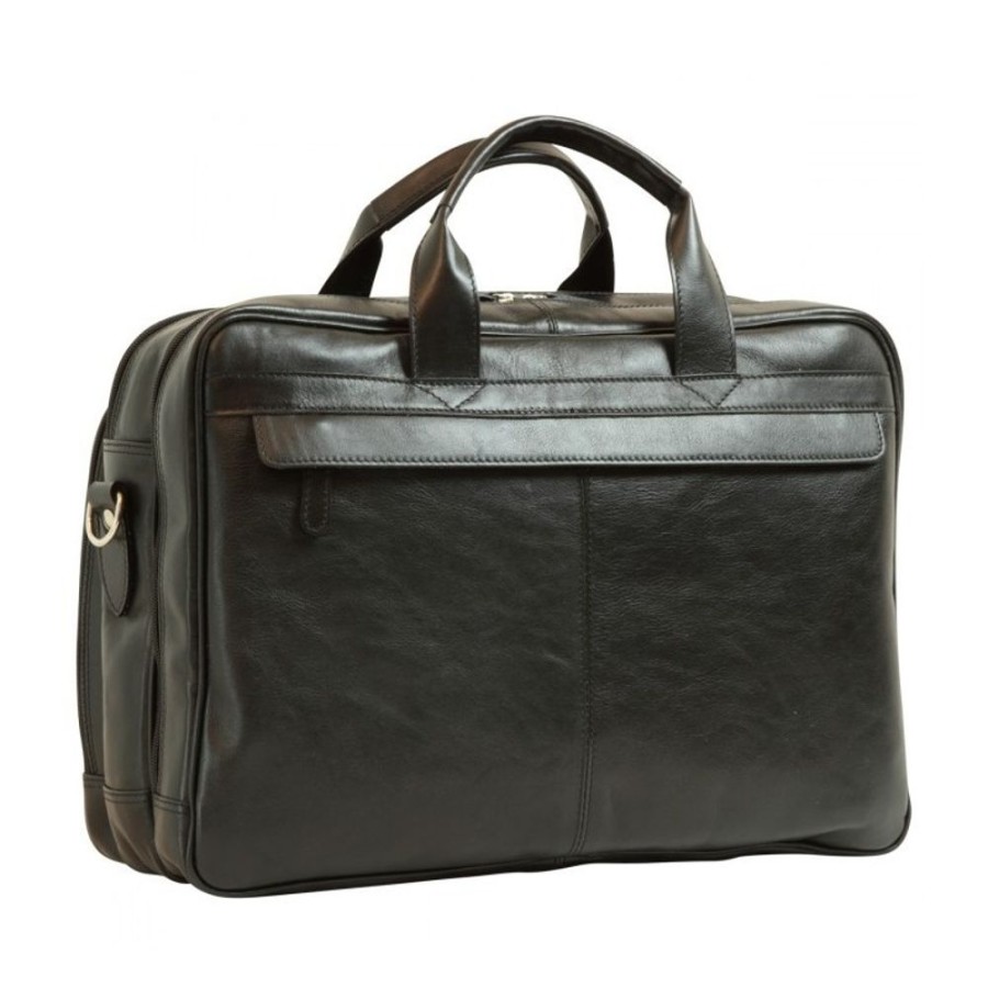 Business Officina 66 | Leather Man Briefcase "Legnica" N Black